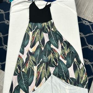 Tropical dress black top and Floral bottom